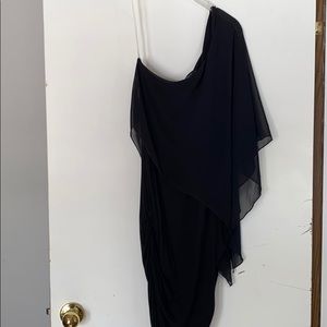 Black Fitted One Shoulder Dress